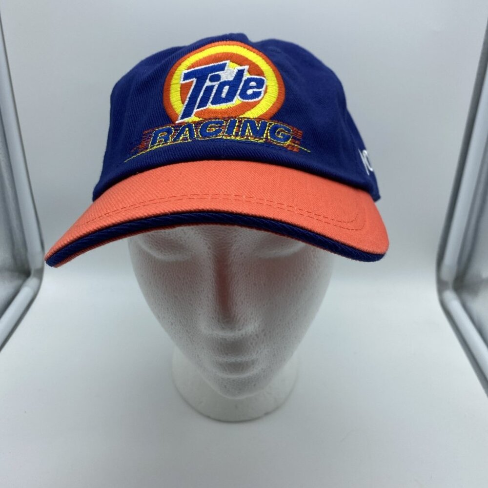 Tide Racing Blue Orange 32 Adjustable Adult Baseball Cap Hat Hook-Loop Downey - Picture 2 of 14